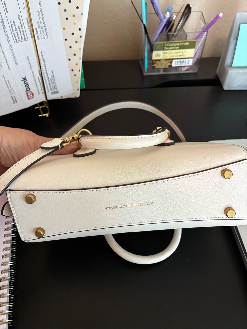 Coach Cream Leather Mini Satchel with Gold Hardware - Picture 7 of 7